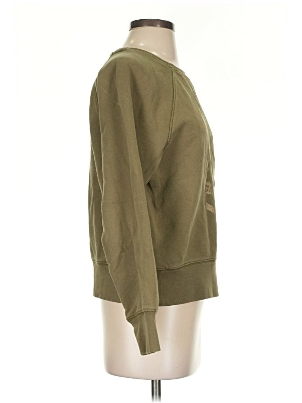 Zadig & Voltaire Skull Graphic Sweatshirt XS Olive Green French Rock Chic - Picture 4 of 6